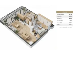 Pronájem bytu 2+kk, Praha - Modřany, Mezi vodami, 53 m2