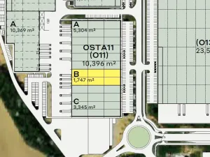 Pronájem výrobních prostor, Ostrava - Hrabová, K Zyfu, 1747 m2