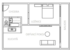 Pronájem bytu 2+kk, Bílina, Bezejmenná, 49 m2