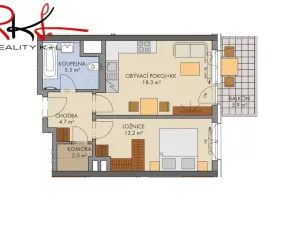 Prodej bytu 2+kk, Praha, Thomasova, 46 m2