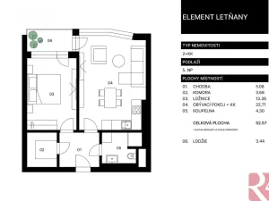 Prodej bytu 2+kk, Praha - Letňany, Tupolevova, 56 m2