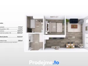 Pronájem bytu 2+kk, Znojmo, Kosmákova, 60 m2