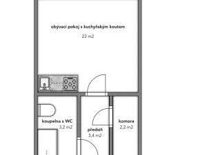 Pronájem bytu 1+kk, Znojmo, Vídeňská třída, 32 m2