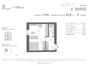 Prodej bytu 1+kk, Praha - Libeň, V zahradách, 32 m2