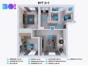 Pronájem bytu 3+1, Třinec, Habrová, 75 m2