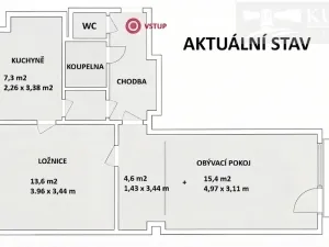 Pronájem bytu 2+1, Příbram, Bratří Čapků, 53 m2