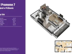 Pronájem bytu 2+kk, Praha, U pramene, 49 m2