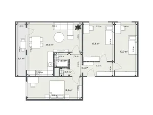 Prodej bytu 4+kk, Praha - Žižkov, U kněžské louky, 81 m2