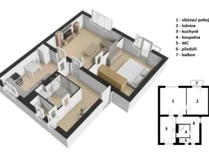 Prodej bytu 2+1, Rudník, 55 m2