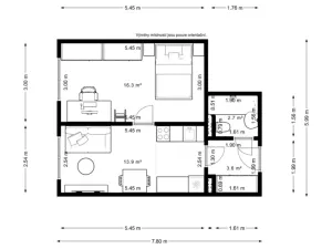 Pronájem bytu 2+kk, Praha - Smíchov, Holečkova, 39 m2