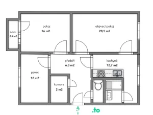 Pronájem bytu 3+1, Moravské Budějovice, Šafaříkova, 76 m2