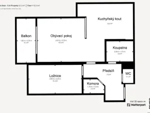 Prodej bytu 2+kk, Praha - Čakovice, Marie Podvalové, 66 m2