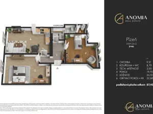 Prodej bytu 3+kk, Plzeň, Klatovská třída, 102 m2