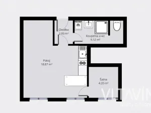 Pronájem bytu 1+kk, Praha - Vinohrady, Mánesova, 30 m2