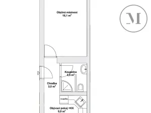 Pronájem bytu 1+1, České Budějovice, Novohradská, 33 m2