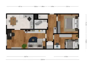 Pronájem bytu 3+1, Neratovice, Dr. E. Beneše, 68 m2