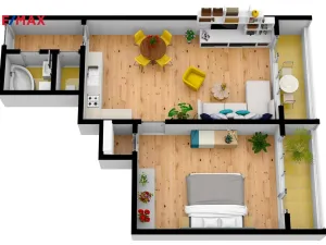 Pronájem bytu 2+kk, Hradec Králové - Nový Hradec Králové, Jana Masaryka, 56 m2