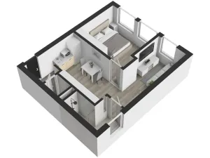 Pronájem bytu 2+kk, Kralupy nad Vltavou - Lobeček, Krakovská, 38 m2