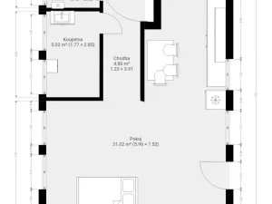 Pronájem bytu 1+kk, Mysločovice, 42 m2
