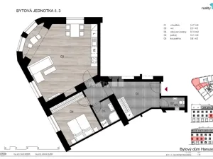 Prodej bytu 2+kk, Praha - Michle, Hanusova, 73 m2