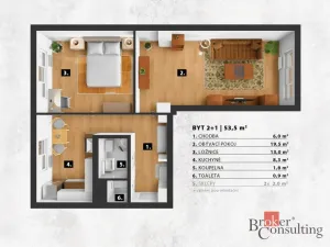 Prodej bytu 2+1, Praha - Modřany, Klostermannova, 53 m2
