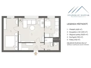 Prodej bytu 2+1, Nový Jičín, Máchova, 43 m2