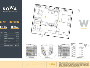 Prodej bytu 2+kk, Vidče, 51 m2