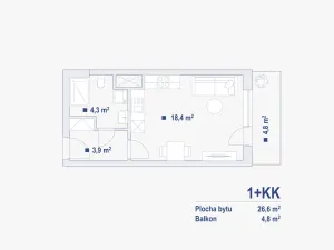 Prodej bytu 1+kk, Brno - Zábrdovice, Spolková, 27 m2