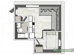 Pronájem bytu 2+kk, Praha - Žižkov, Na Jarově, 35 m2