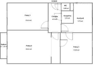 Prodej bytu 3+1, Uherské Hradiště, Tůně, 68 m2