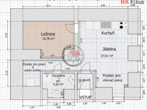 Pronájem bytu 2+kk, Moravské Budějovice, 44 m2