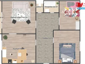 Prodej bytu 3+1, Praha - Chodov, Brodského, 70 m2