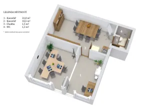 Pronájem kanceláře, Praha - Žižkov, Hartigova, 44 m2