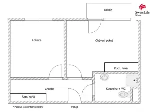 Pronájem bytu 2+kk, Jihlava - Hruškové Dvory, 41 m2