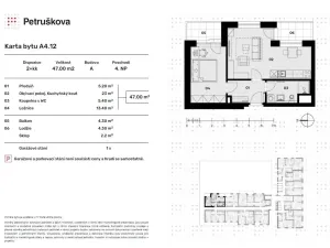 Prodej bytu 2+kk, Ostrava - Zábřeh, Petruškova, 45 m2
