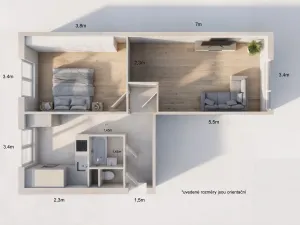Pronájem bytu 2+1, Frýdek-Místek, Bezručova, 55 m2