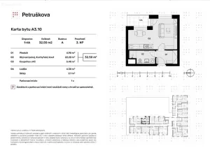 Prodej bytu 2+kk, Ostrava - Zábřeh, Petruškova, 53 m2
