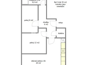 Pronájem bytu 3+kk, Mělník, Jiřího z Poděbrad, 55 m2