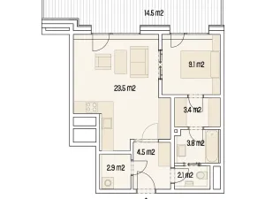 Pronájem bytu 2+kk, Brno - Ponava, U Červeného mlýna, 67 m2