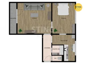 Pronájem bytu 2+1, Mělník, Oldřicha Wenzla, 53 m2