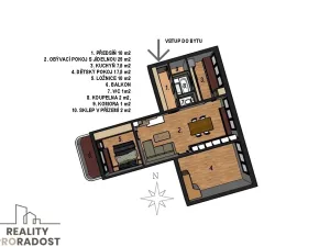 Prodej bytu 3+1, Brno, Brechtova, 74 m2