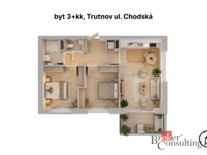 Prodej bytu 3+kk, Trutnov - Horní Předměstí, Chodská, 64 m2