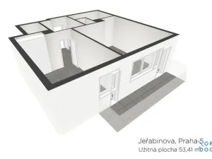 Pronájem bytu 2+kk, Praha - Motol, Jeřabinová, 50 m2