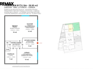 Pronájem bytu 2+kk, Litvínov - Horní Litvínov, Ladova, 58 m2