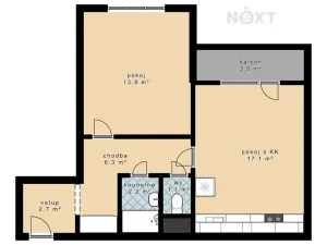 Prodej bytu 2+kk, České Budějovice, V. Volfa, 43 m2