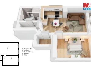 Pronájem bytu 2+kk, Praha - Hostivař, Hostivařská, 41 m2
