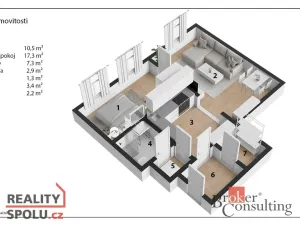 Pronájem bytu 2+kk, Litoměřice - Předměstí, Turgeněvova, 45 m2