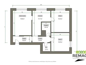 Prodej bytu 3+1, Uherské Hradiště, 28. října, 72 m2