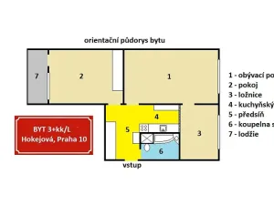 Pronájem bytu 3+kk, Praha - Hostivař, Hokejová, 60 m2