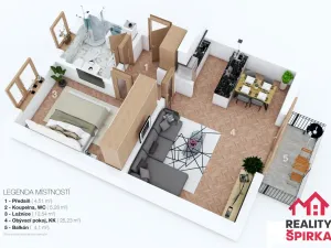 Prodej bytu 2+kk, Červená Voda - Mlýnický Dvůr, 45 m2